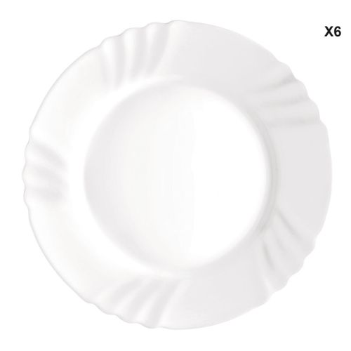Lot De 6 Assiettes Plat Bormioli Rocco Ebro 25,5 Cm