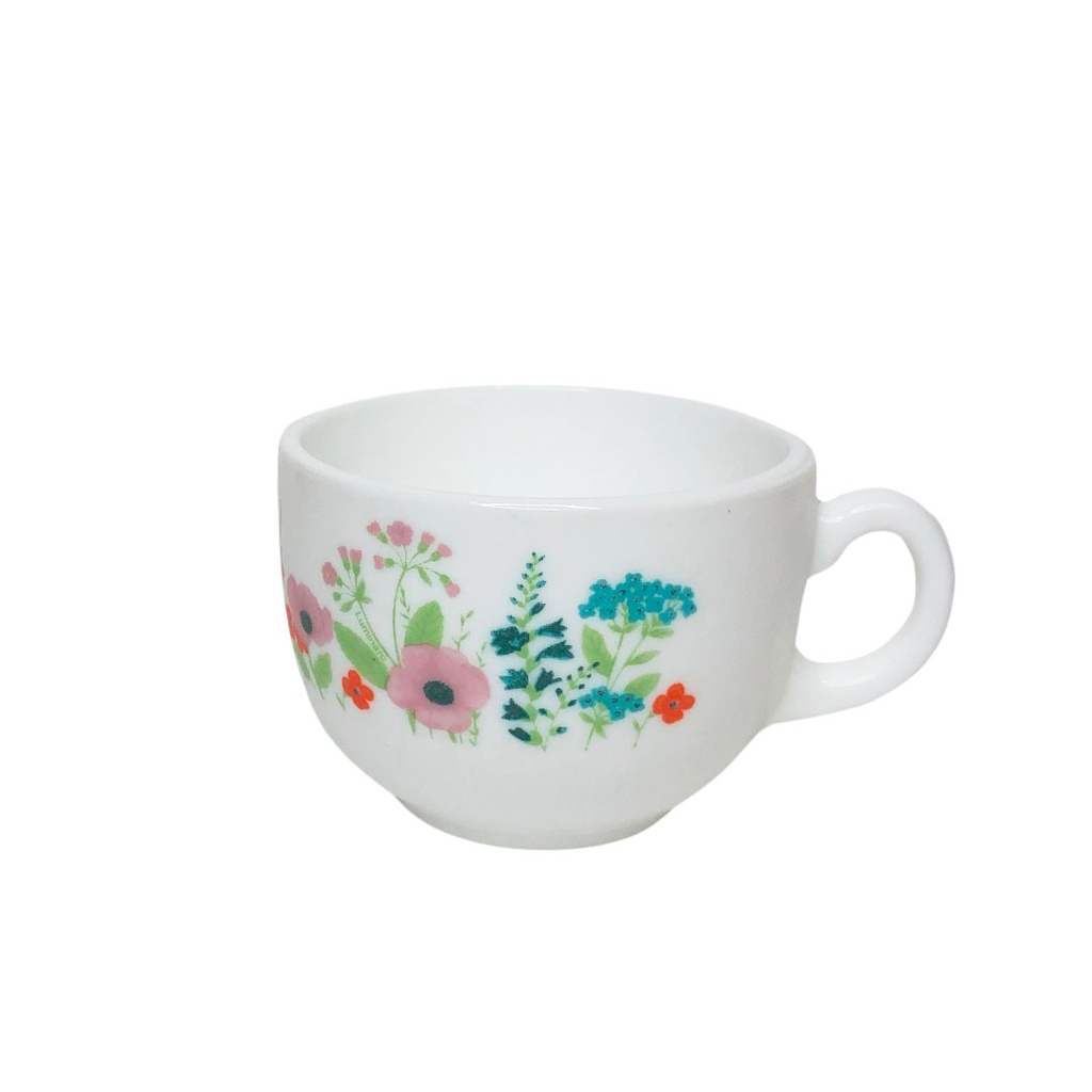 Coffret De 6 Verres à Café au lait Tasse et Sous Tasses - Rose Pompon - 22cl 