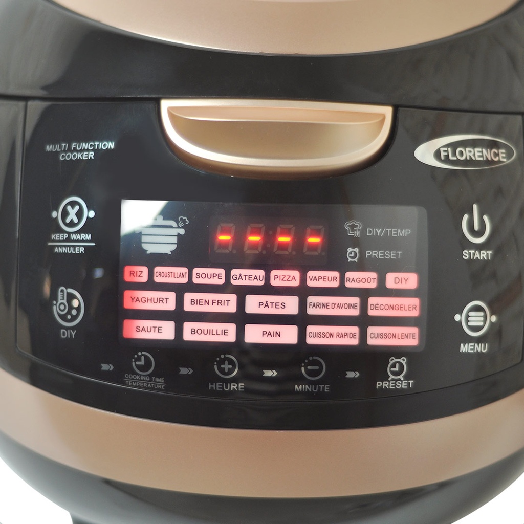 Multi-Cuiseur Électrique - Florence 18 en1-860W - Noir Gold