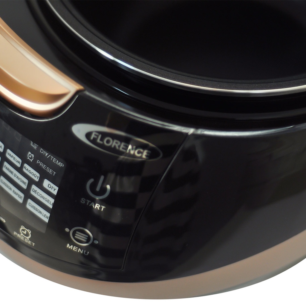 Multi-Cuiseur Électrique - Florence 18 en1-860W - Noir Gold