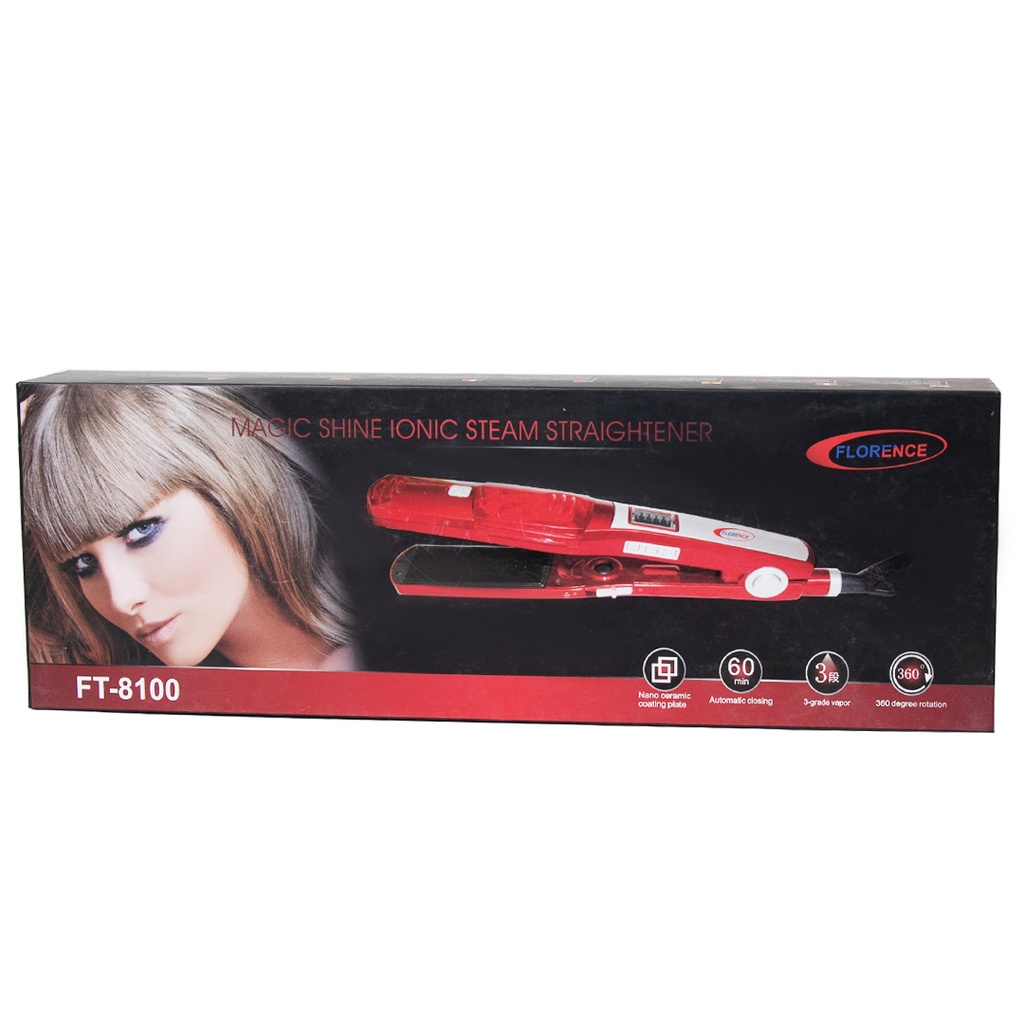 Lisseur Cheveux Florence À Vapeur Céramique (Rouge)