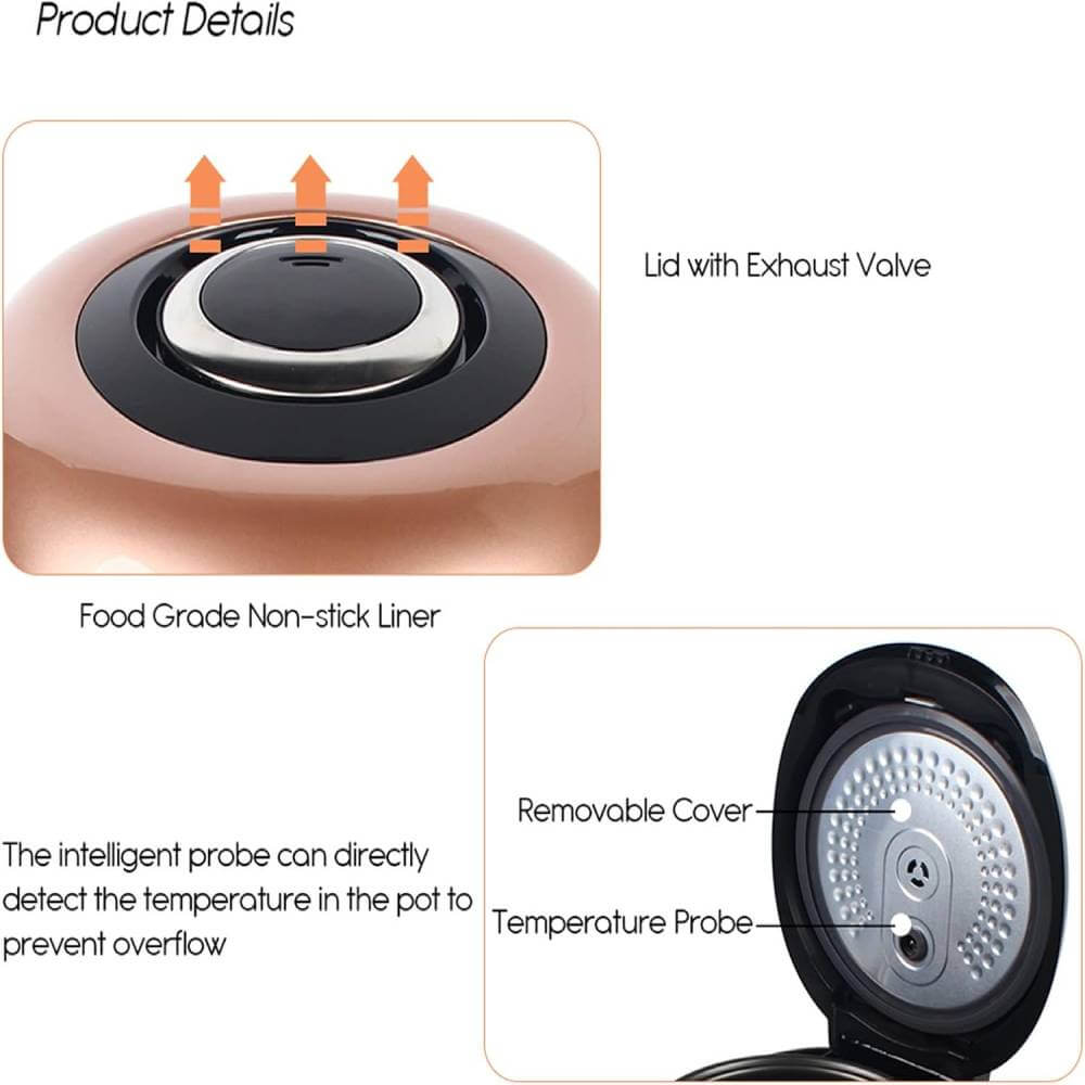 Multi-Cuiseur Électrique - Florence 18 en1-860W - Noir Gold