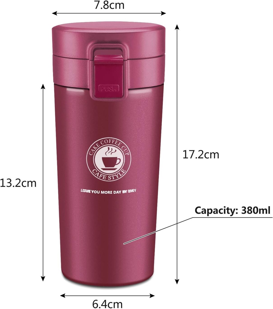 Mug Thermos à café 380ml Rouge