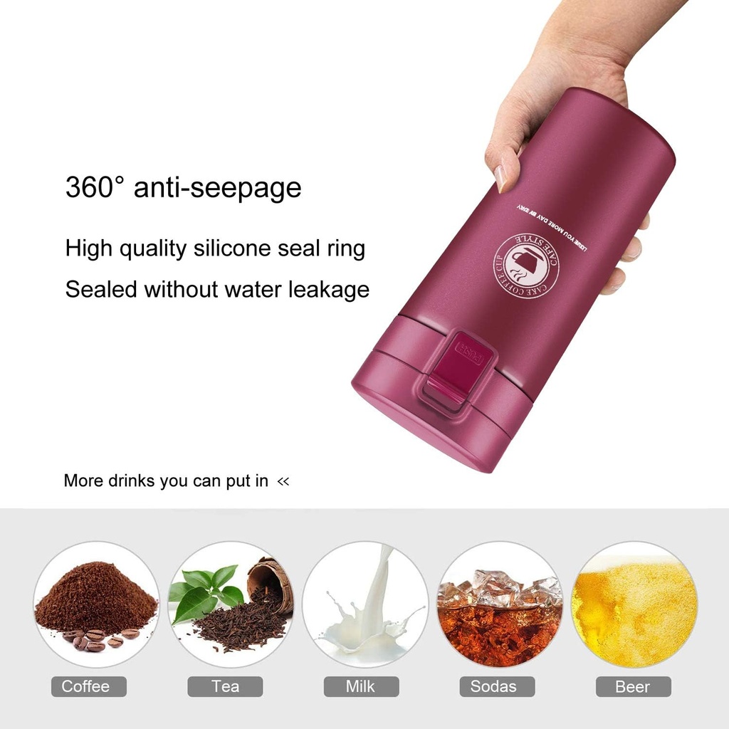 Mug Thermos à café 380ml Rouge