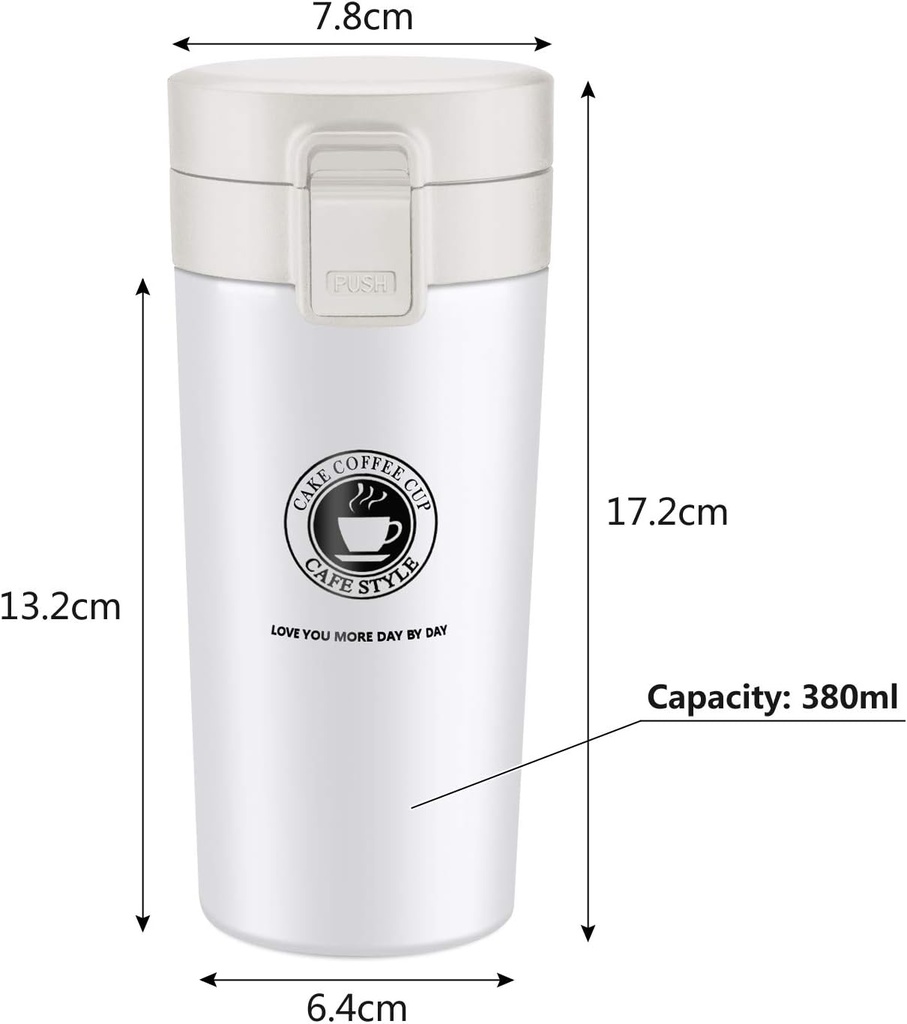 Mug Thermos à café 380ml Blanc