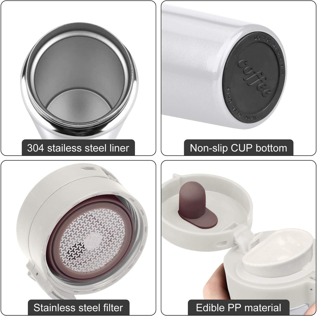 Mug Thermos à café 380ml Blanc