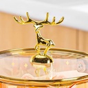 Casserole en Verre avec Couvercle Doré avec Fleur