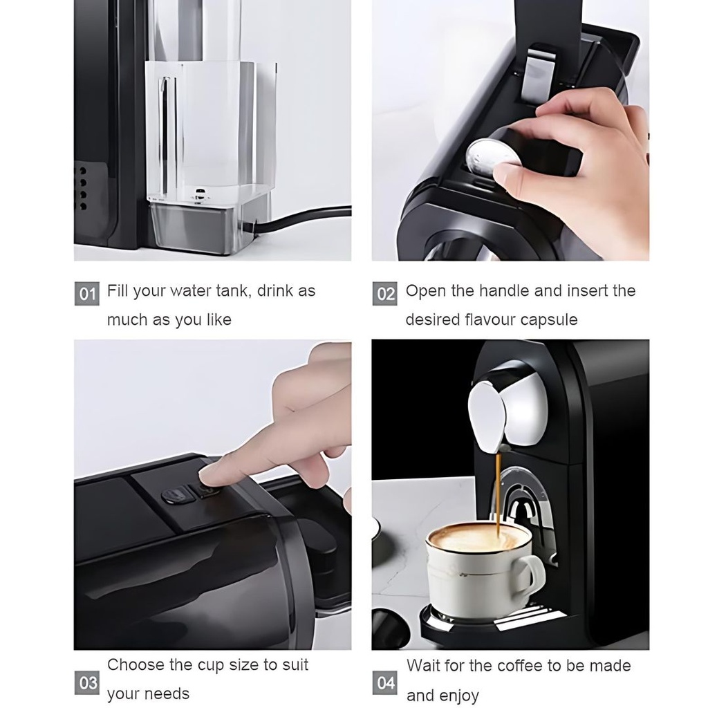 Machine café à capsule Nespresso Florence -1400W 800 ml Noir 