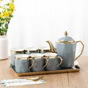 Service à Café Au Lait En Céramique Gris Pour 6 Personnes - 9 Pièces