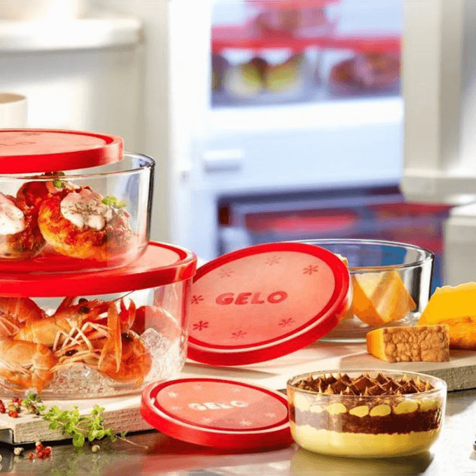 Ensemble de 4 Boîtes de conservation Frigoverre Bormioli Rocco Gelo 11/15/18/23Cm