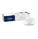 Coffret De 6 Verres à Café au lait Blanc Tasse et Sous Tasses - 22cl