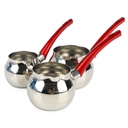 Set de 3 pots à lait Hascevher en inox avec Support (M2)