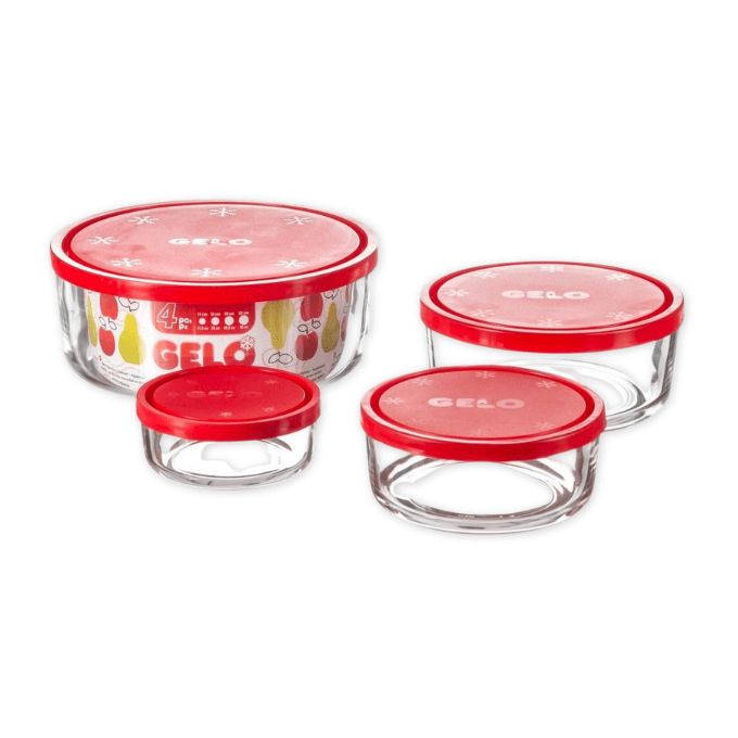 Ensemble de 4 Boîtes de conservation Frigoverre Bormioli Rocco Gelo 11/15/18/23Cm