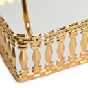 Porte Papier En Métal Avec Miroir 18 X 18 CM - Doré - Motif 1