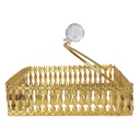 Porte Papier En Métal Avec Miroir 18 X 18 CM - Doré - Motif 1