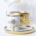 Service a Café Porcelaine 13 pièces Motif Arbre