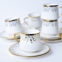 Service a Café Porcelaine 16 pièces avec Plateau en Bois Bambeau 