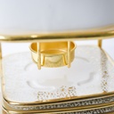 Service a Café Porcelaine 16 pièces avec Support Bougie Motif Doré