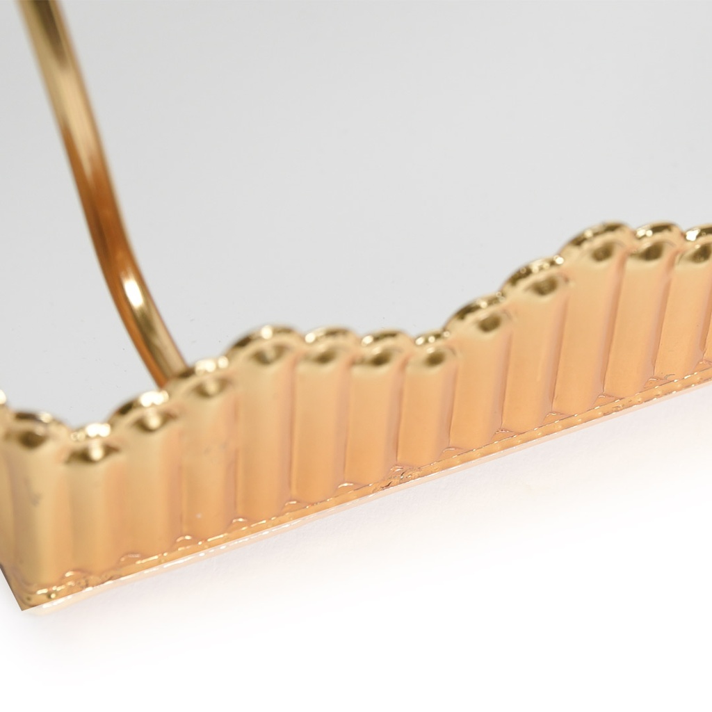 Porte Papier En Métal Avec Miroir 18 X 18 CM - Doré - Motif 3