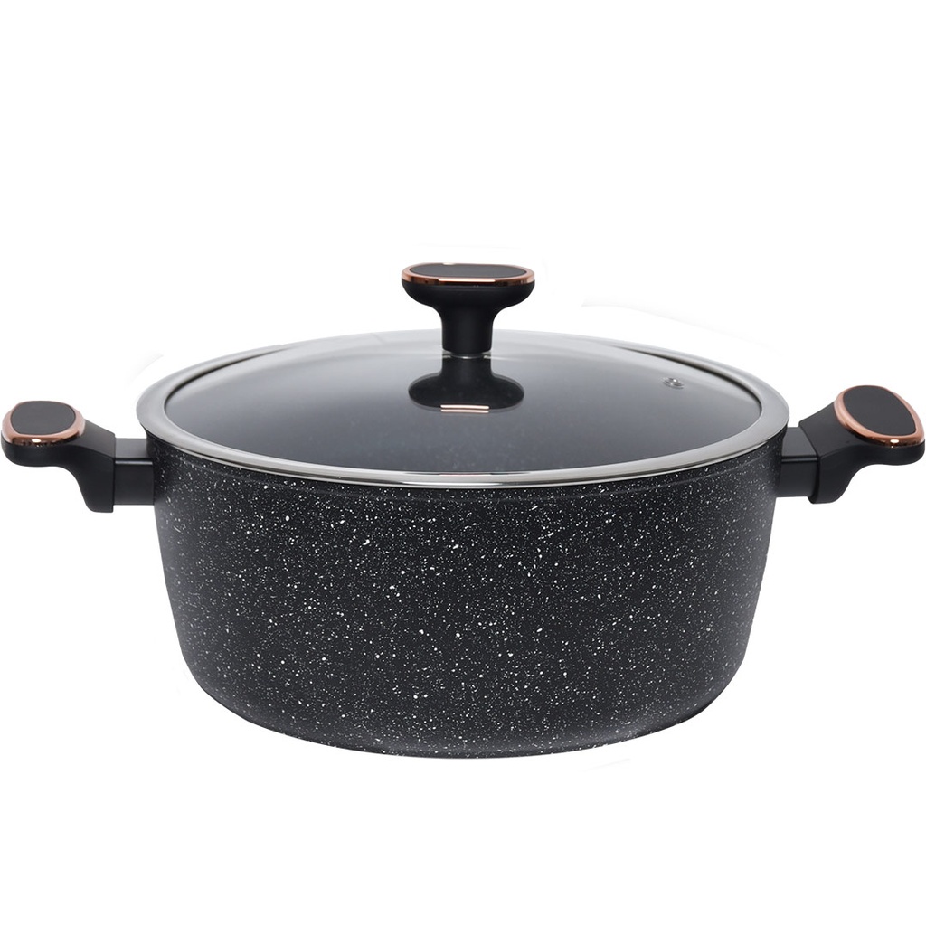 Batterie De Cuisine Sizar 16 Pièces Granite Rouge