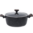 Batterie De Cuisine Sizar 16 Pièces Granite Rouge