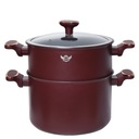 Batterie De Cuisine Sizar 23 Pièces Granite -Rouge 