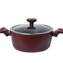 Batterie De Cuisine Sizar 23 Pièces Granite -Rouge 