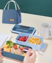 Lunch Box Isotherme deux Niveaux 1400 ml Bleu 