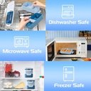 Lunch Box Isotherme deux Niveaux 1400 ml Bleu 