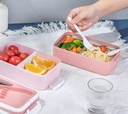Lunch Box Isotherme deux Niveaux 1600 ml Rose