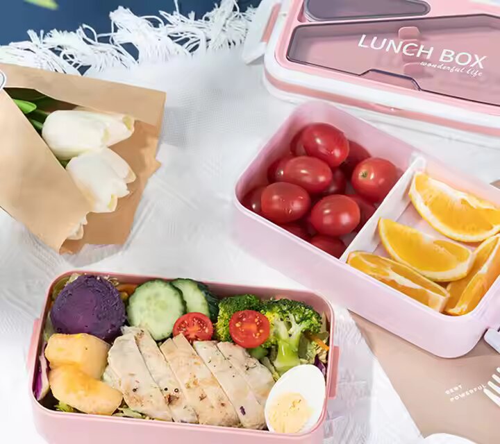 Lunch Box Isotherme deux Niveaux 1600 ml Rose