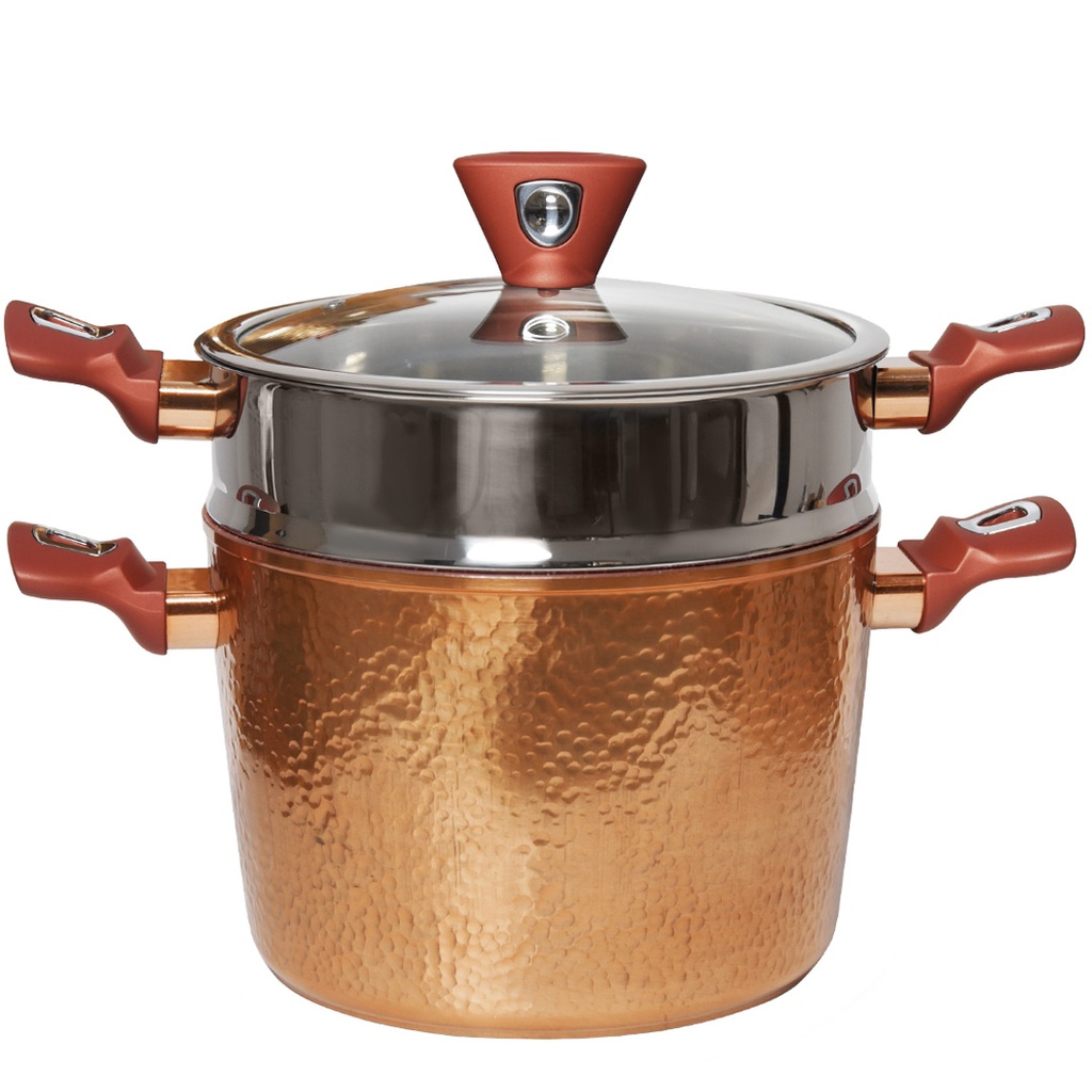 Batterie de Cuisine 25 Pièces Granite Golden House Effet Cuivre