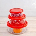 Ensemble de 3 Boîtes de conservation Frigoverre Bormioli Rocco Gelo 17,5/14,5/11,5 Cm