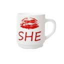 Lot De 6 Tasses Mug Luminarc ESSENCE She/He 32 cl