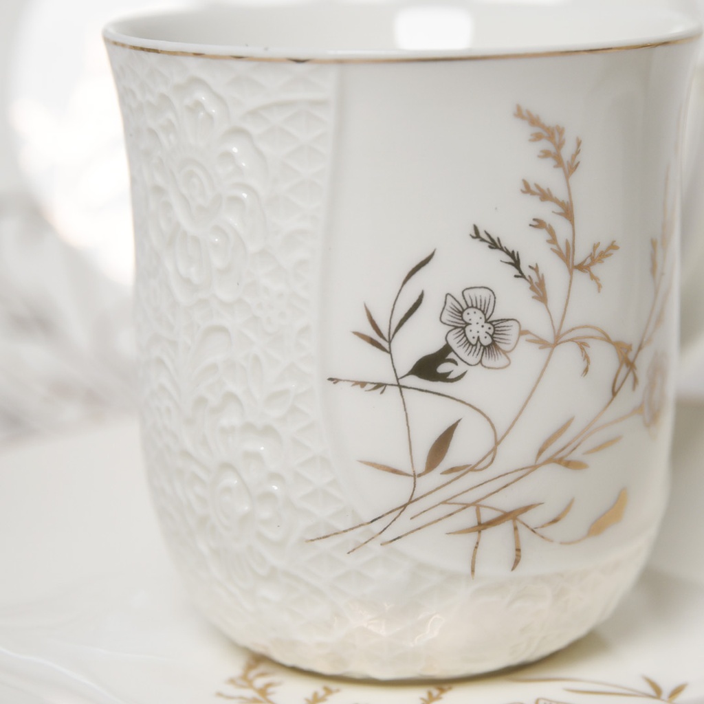 Service a Café au Lait Avec Théière Porcelaine 13 pièces M2