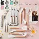 Set D'ustensiles De Cuisine 19 Pièces En Silicone - Beige