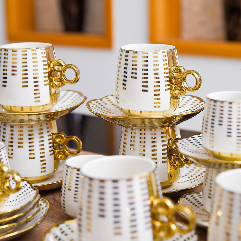 Service 24 Pieces café et café au lait Motif Tiré