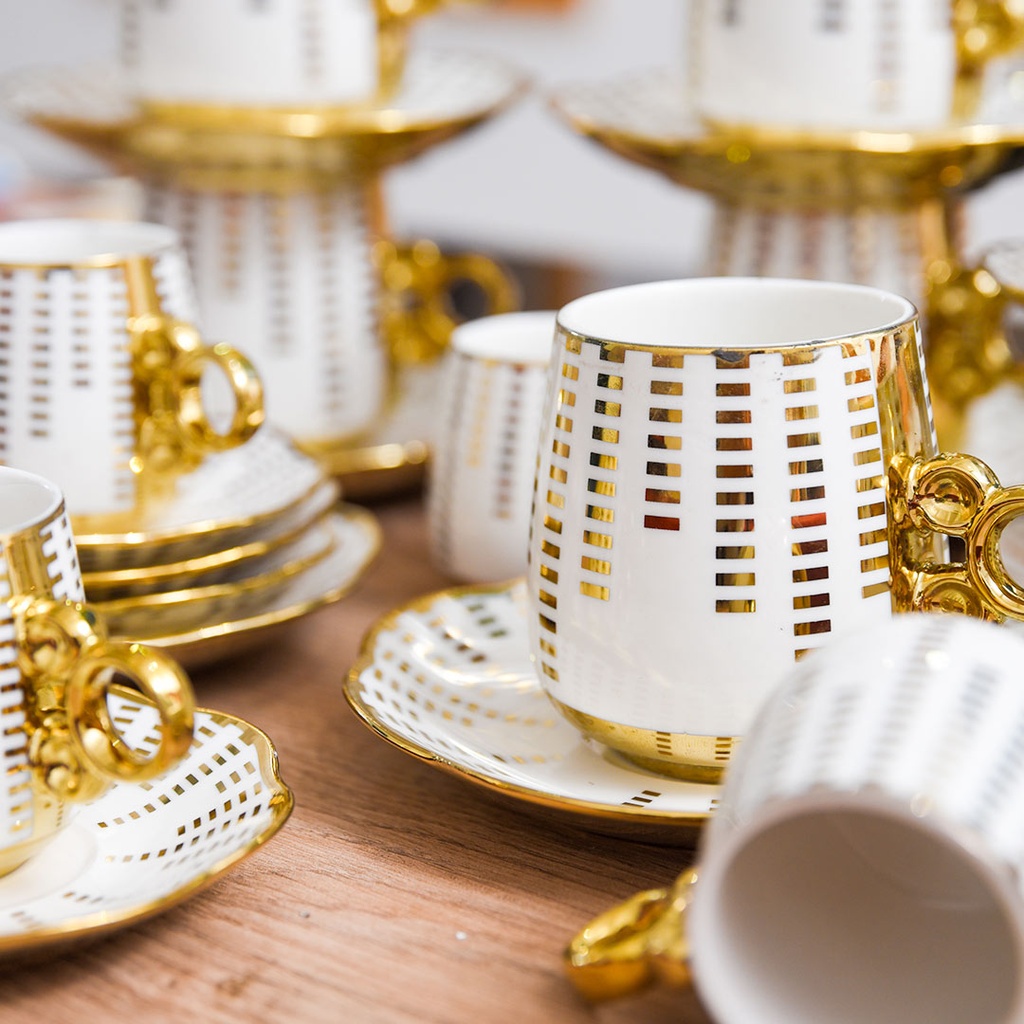 Service 24 Pieces café et café au lait Motif Tiré