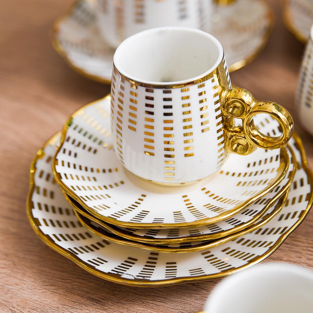 Service 24 Pieces café et café au lait Motif Tiré