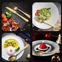 Coffret Ménagère 24 Pièces En Acier Inoxydable Doré avec Design 