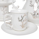 Service a Café au Lait Avec Théière Porcelaine 13 pièces M1