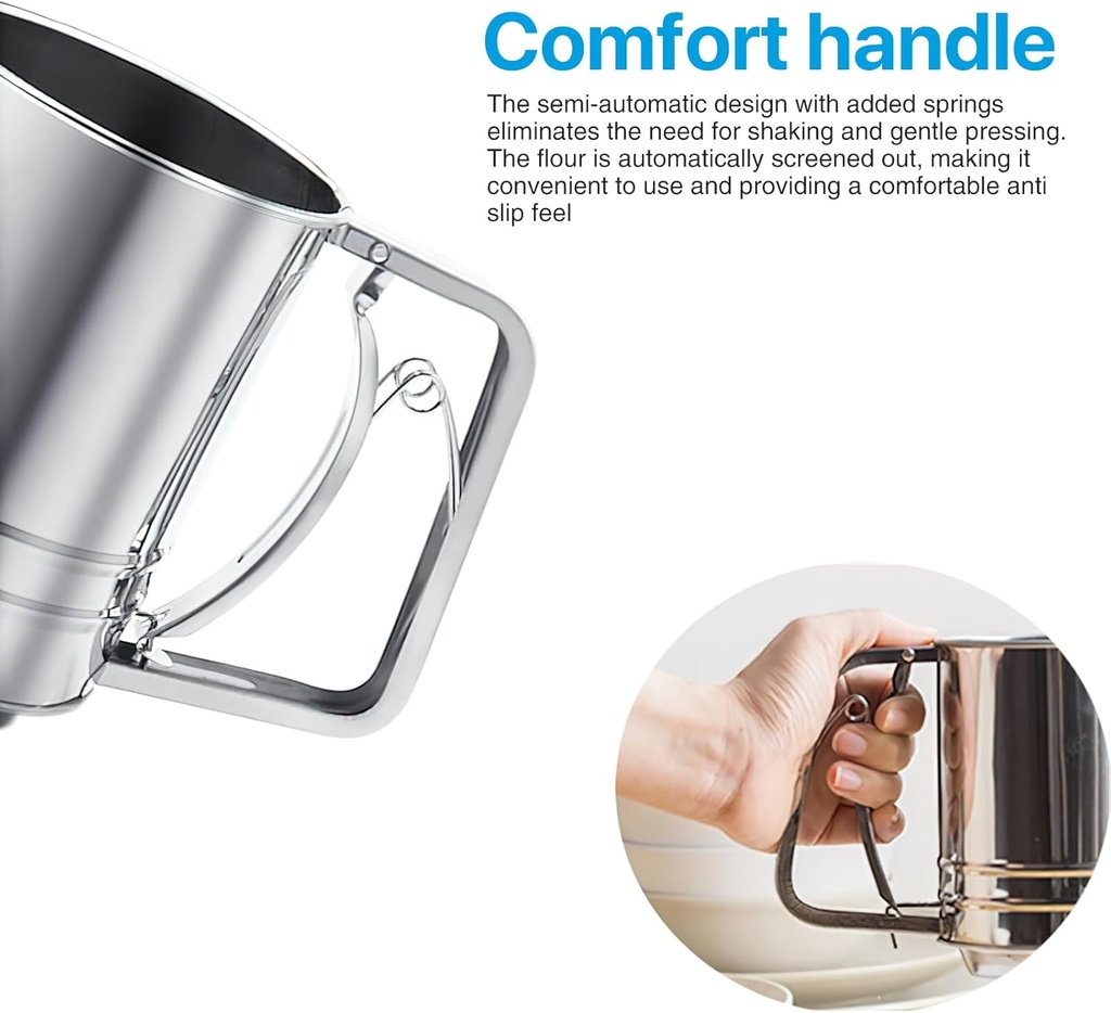 Tamis a Farine Rond En Acier inoxydable Grand modél