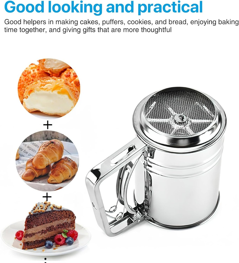 Tamis a Farine Rond En Acier inoxydable Grand modél