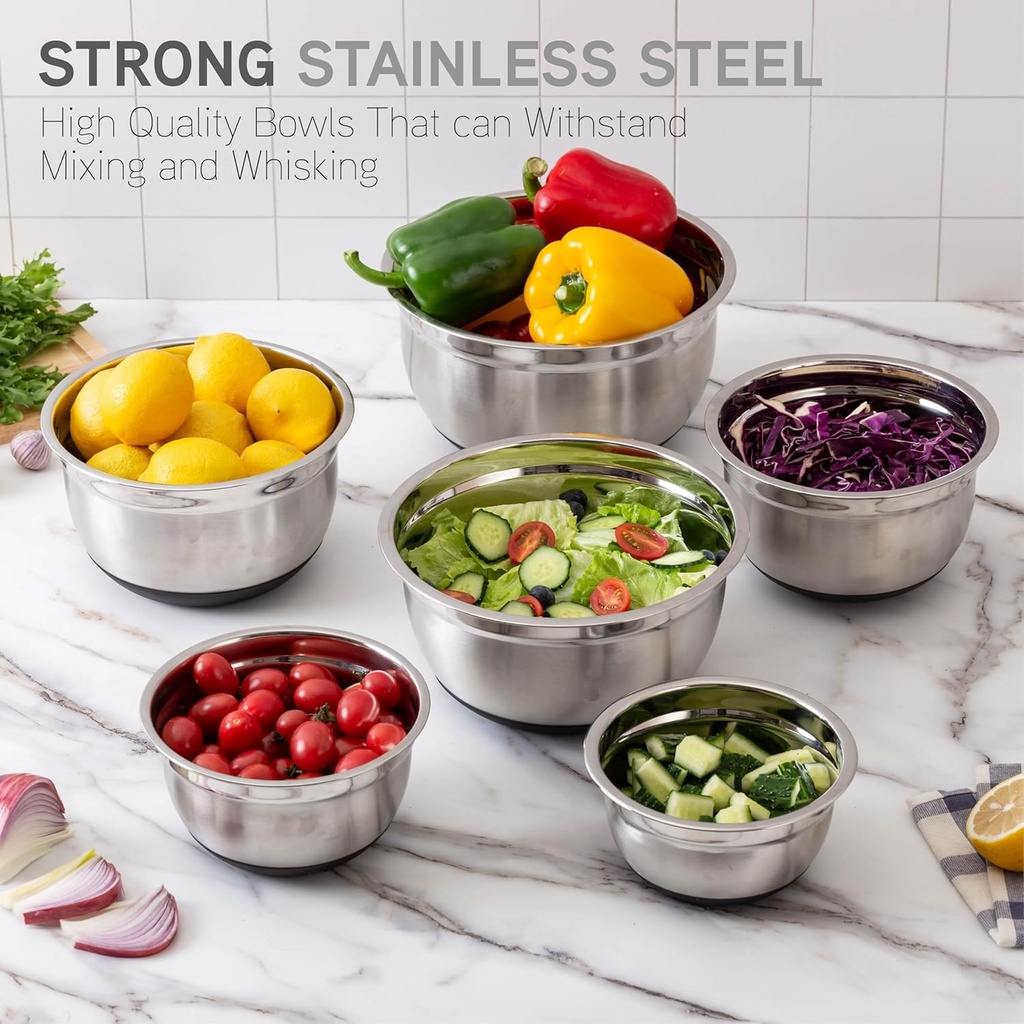 Lot de 7 Bols Avec Couvercle En Acier inoxydable 