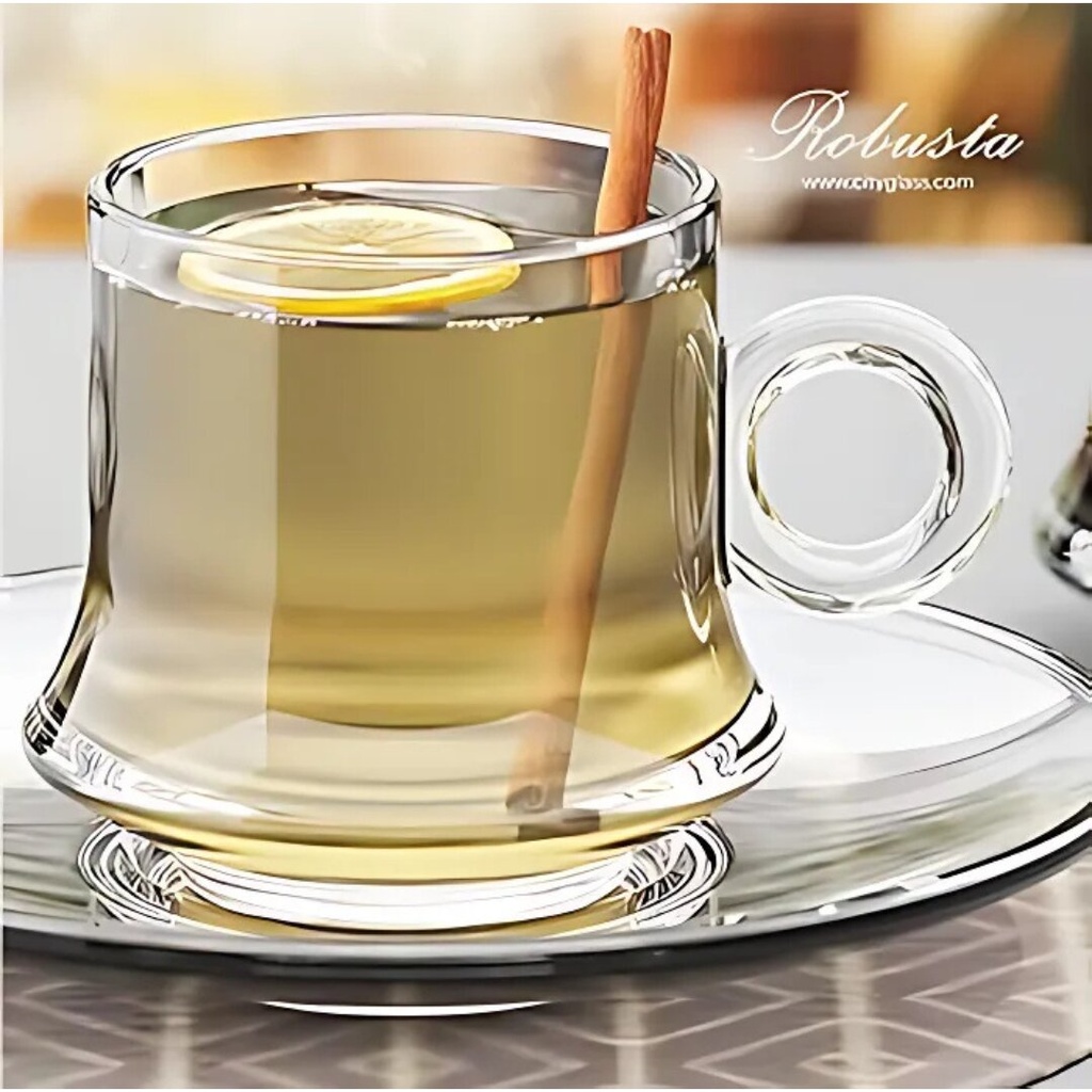 Lot de 6 Tasses et Sous Tasses City Glass 22Cl