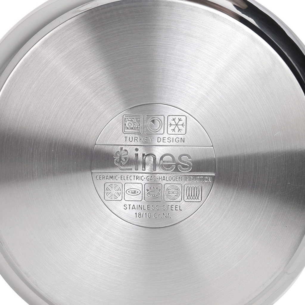 Sauteuse avec couvercle Inox Lines 24Cm Miel