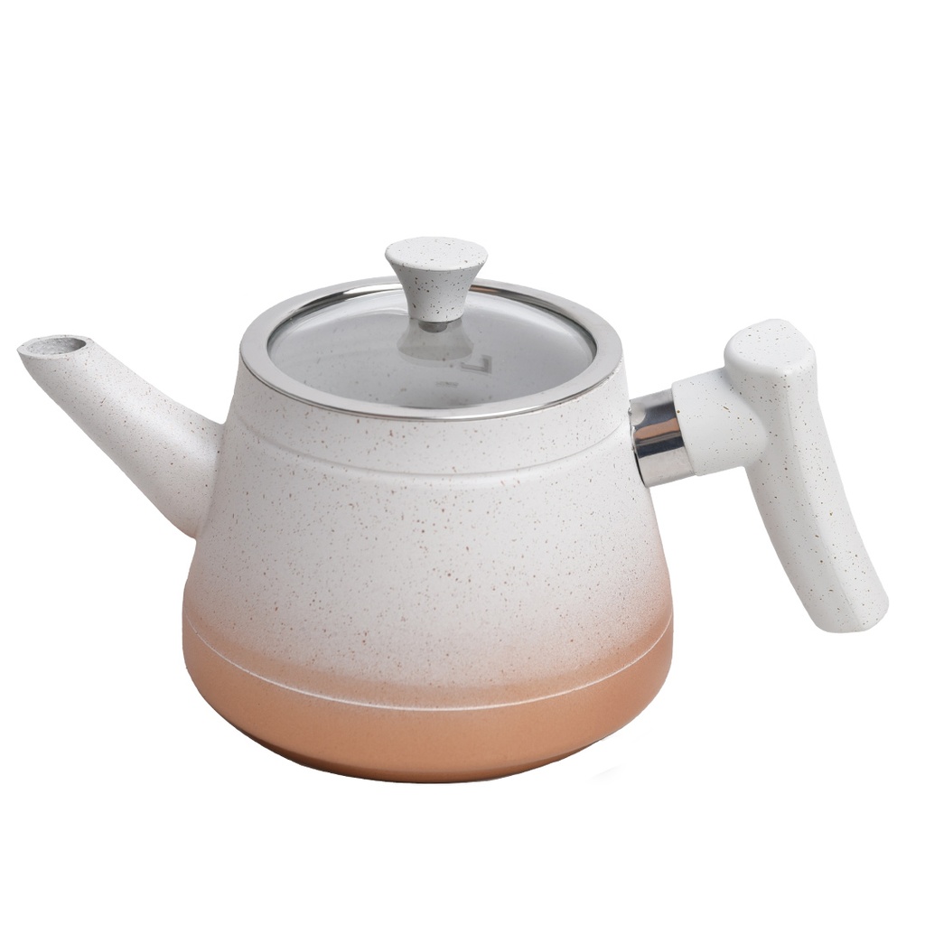 Theière en Granite Lines 3 pcs Blan & Miel