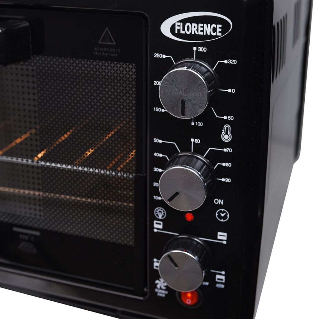 Four Électrique Florence 52L 1500W – Avec Tournebroche & Turbo Noir