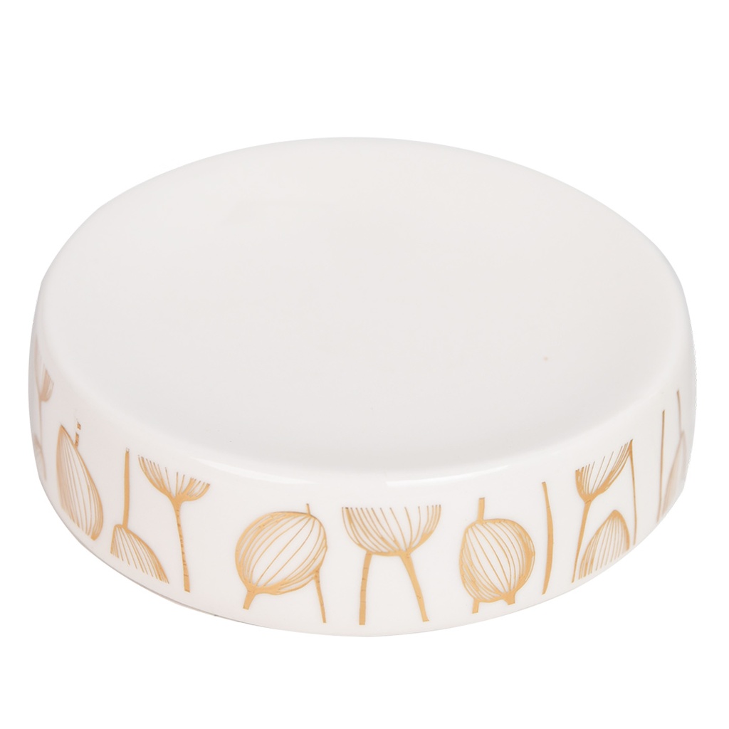 Accessoires de salle de bain en céramique Cercle Motif Fleur