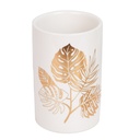 Accessoires de salle de bain en céramique Rond Blanc Motif Feuille